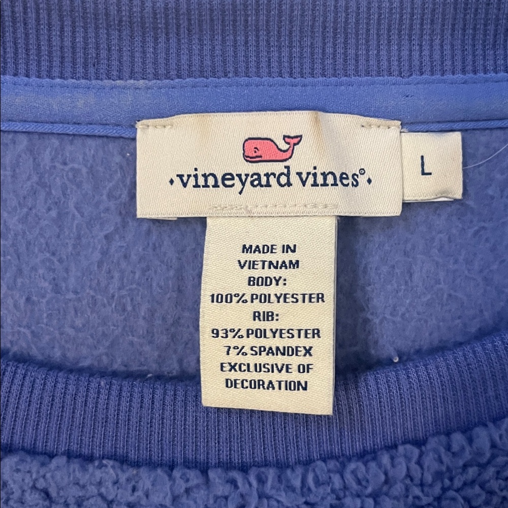 Vineyard Vines Blue Fleece Pullover - Picture 2 of 6